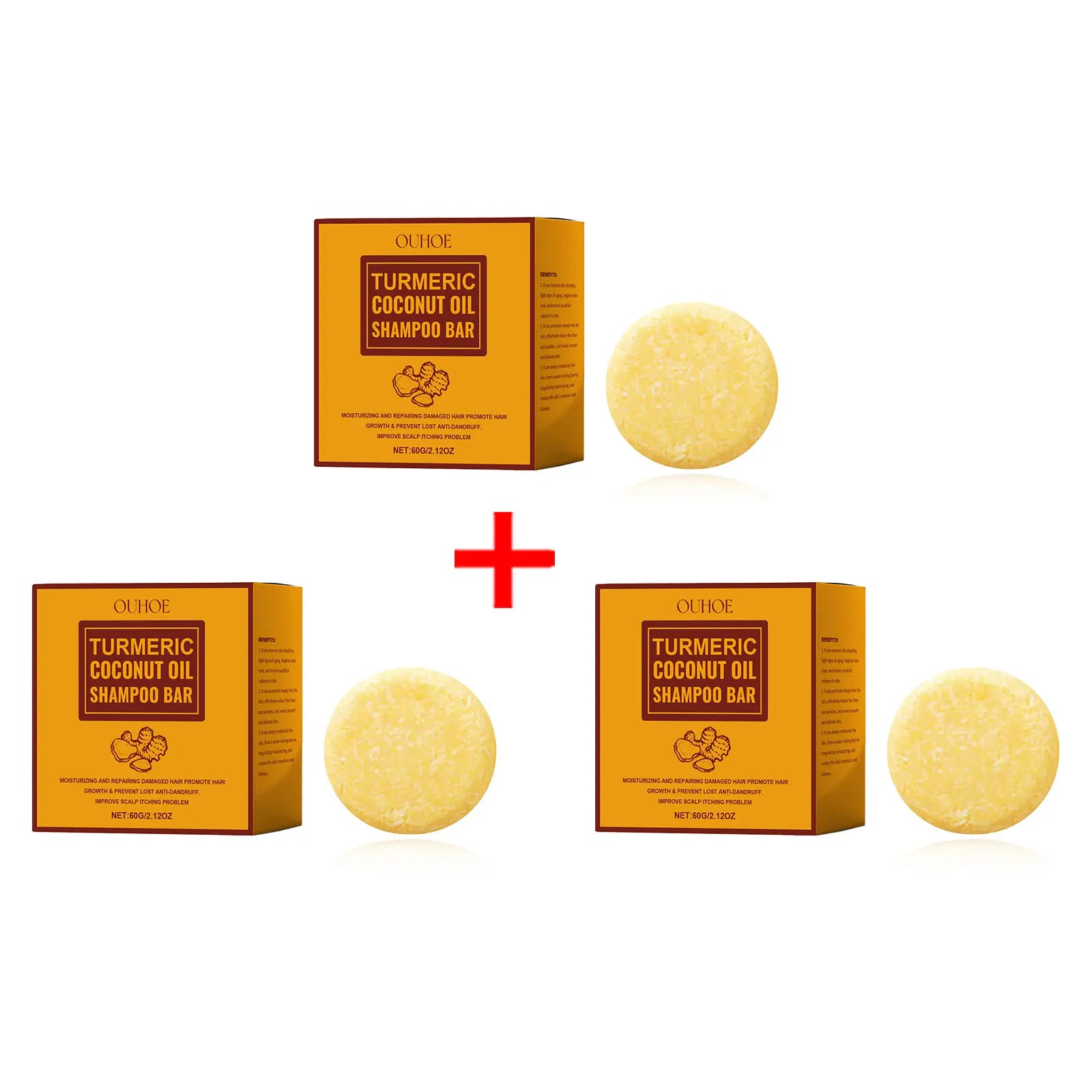 Turmeric Coconut Oil Shampoo Bar - Natural Hair Repair & Scalp Treatment