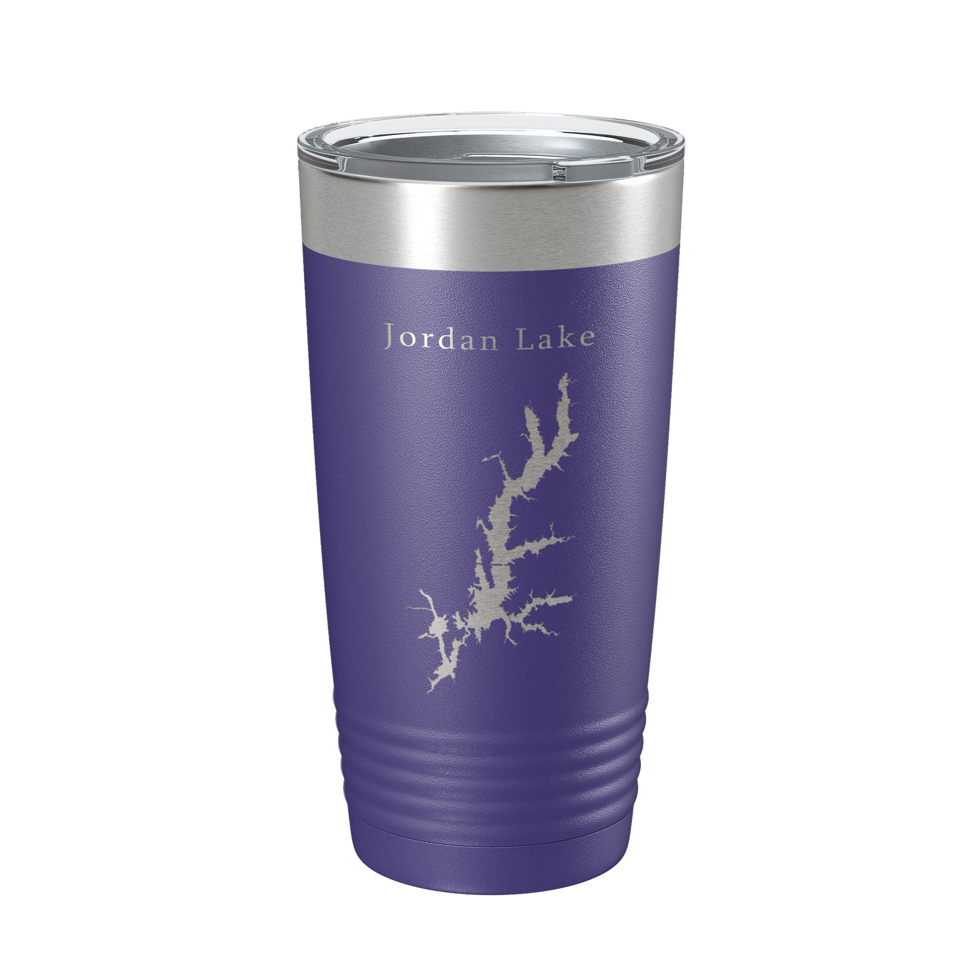 Jordan Lake NC Map Tumbler - Laser Engraved Insulated 20oz