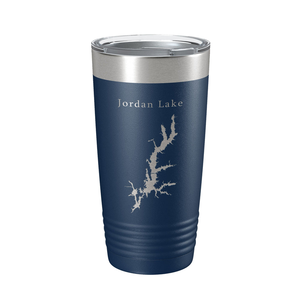 Jordan Lake NC Map Tumbler - Laser Engraved Insulated 20oz