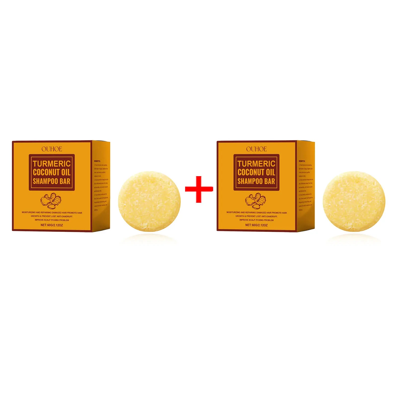 Turmeric Coconut Oil Shampoo Bar - Natural Hair Repair & Scalp Treatment