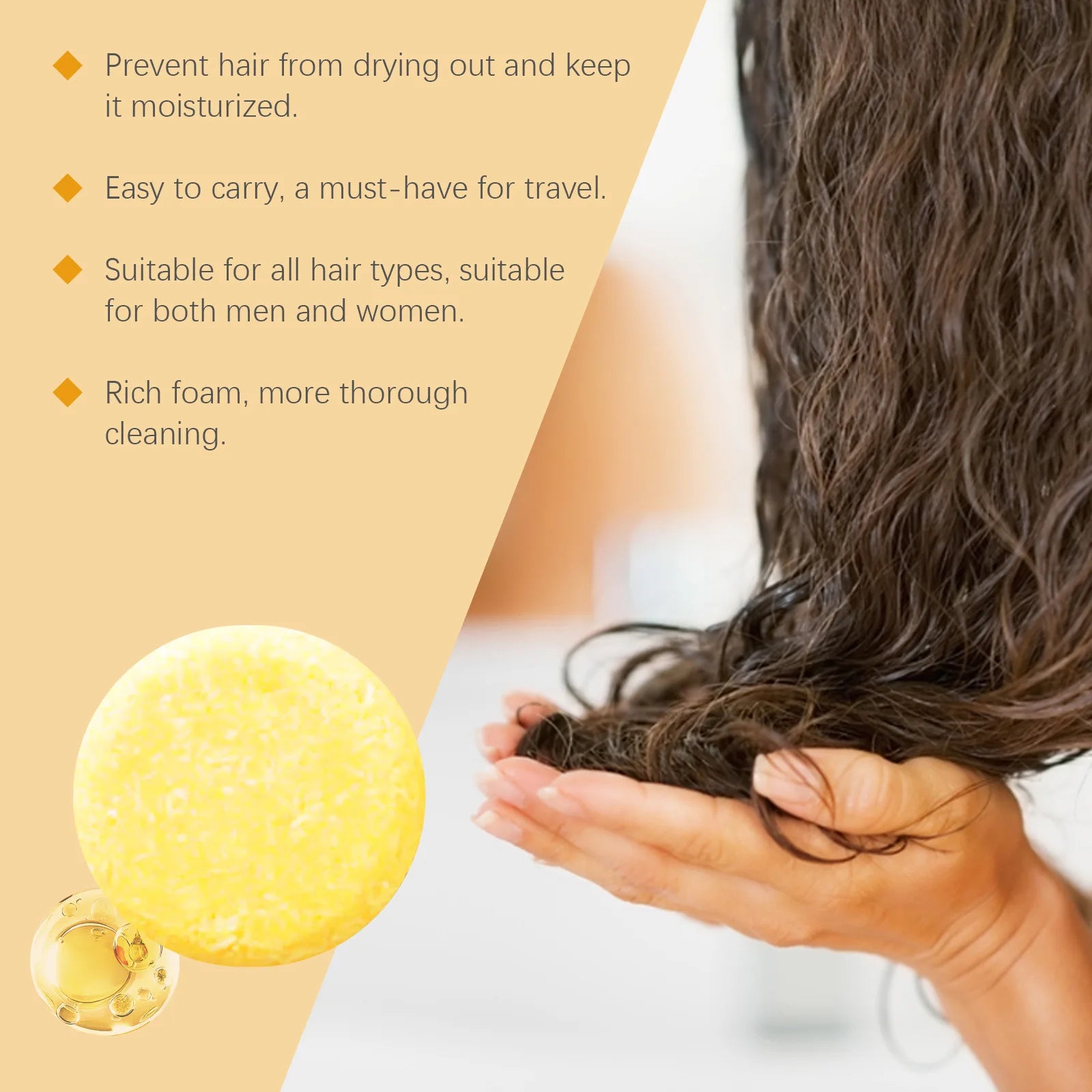 Turmeric Coconut Oil Shampoo Bar - Natural Hair Repair & Scalp Treatment