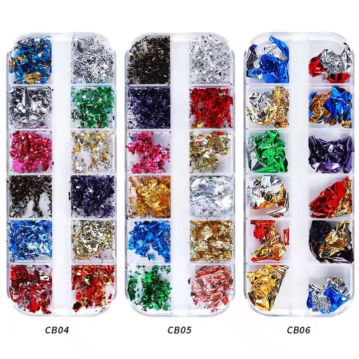 Foil Kit Fragments DIY Aluminum Paper Nail Stickers Flakes