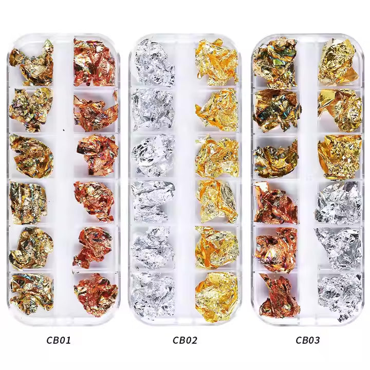 Foil Kit Fragments DIY Aluminum Paper Nail Stickers Flakes