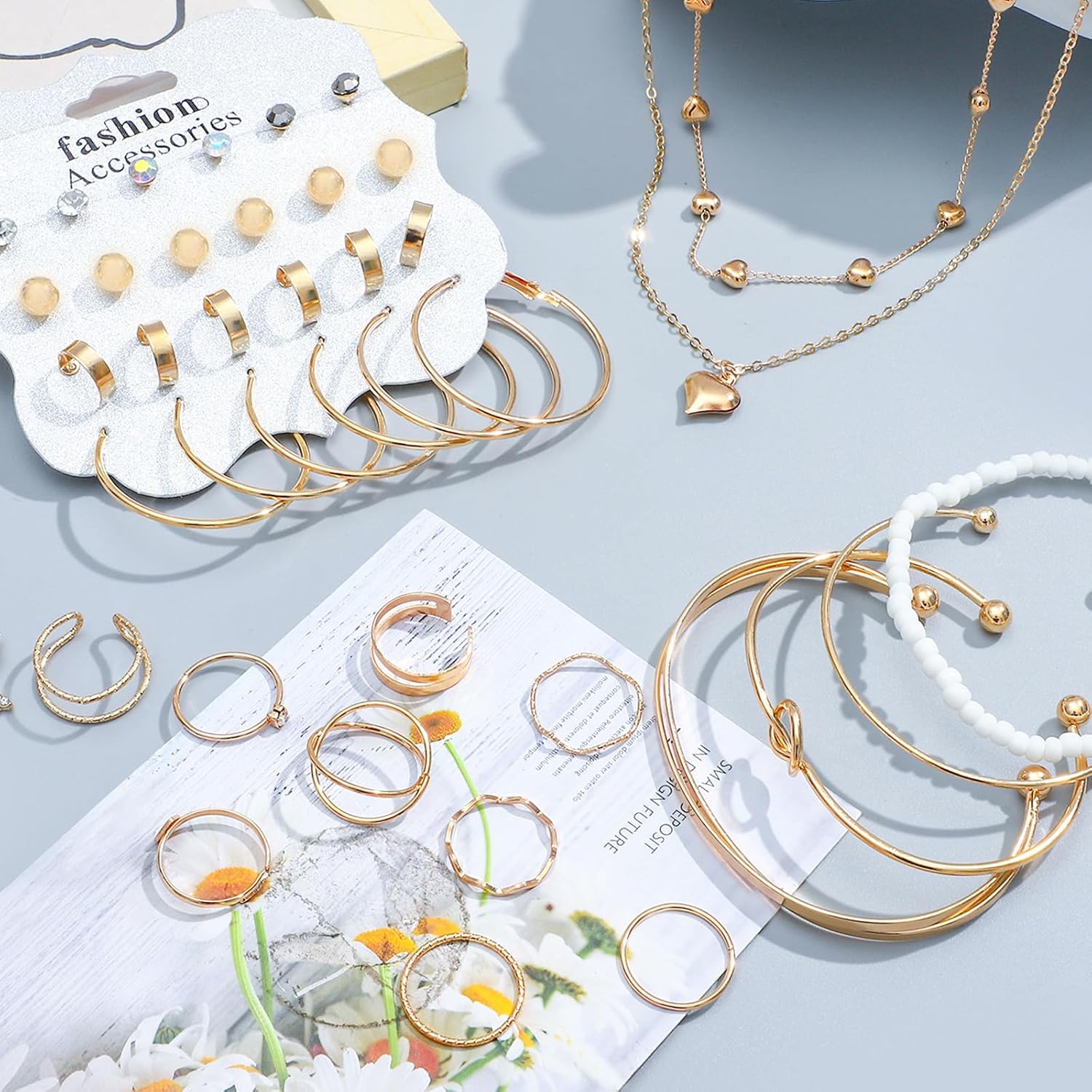 Sparkling Gold Jewelry Set - Complete Everyday Collection