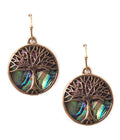 Abalone Tree of Life Earrings - Spiritual Symbol Jewelry